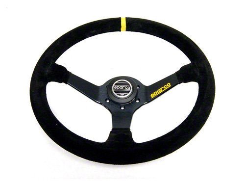 Sparco Steering Wheel 345 Black Suede - 015R345MSN - Subimods.com