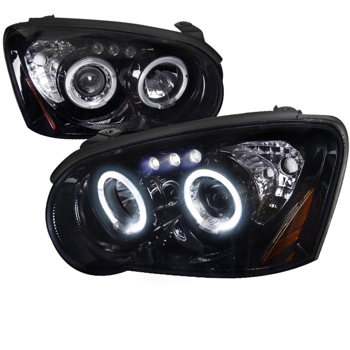 Spec-D Halo Style Projector Headlights w/ Gloss Black Base and Smoke Lense 2004-2005 WRX / 2004-2005 STI w/ OEM Halogen Lights - 2LHP-WRX05G-TM - Subimods.com