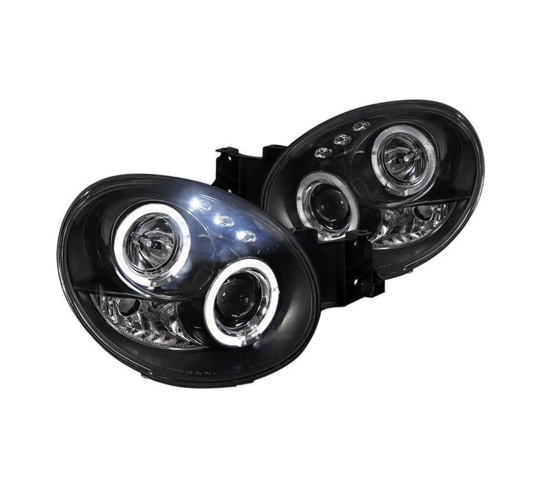 Spec-D Halo Style Projector Headlights w/ Matte Black Base and Clear Lense 2002-2003 WRX w/ OEM Halogen Lights - LHP-WRX02JM-TM - Subimods.com