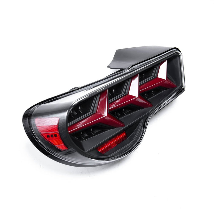 Spec-D Lambo Style Sequential LED Tail Light Set Matte Black Housing w/ Clear Lense 2013-2016 BRZ / 2013-2016 FRS - LT-FRS12JRLED-LB-TM - Subimods.com