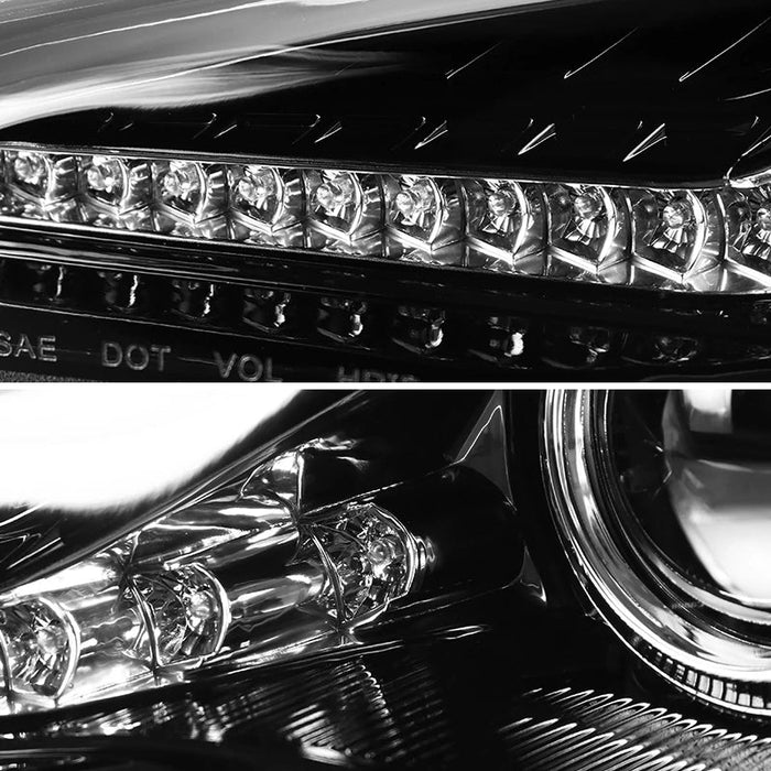 Spec-D LED Bar Projector Headlights Glossy Black 2013-2016 BRZ / 2013-2016 FRS - LHP-FRS12BK-TM - Subimods.com