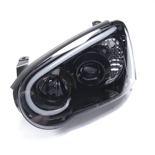 Spec-D LED Bar Style Projector Headlights w/ Matte Black Base and Clear Lense 2004-2005 WRX / 2004-2005 STI w/ OEM Halogen Lights - 2LHP-WRX05JM-G2-TM - Subimods.com