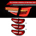 Spec-D Optic Style Sequential LED Tail Lights Chrome Housing w/ Red Lens and Red Bar 2008-2014 WRX Hatchback / 2008-2014 STI Hatchback - LT-WRX085RLED-SQ-TM - Subimods.com