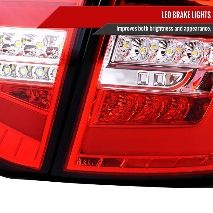 Spec-D Optic Style Sequential LED Tail Lights Chrome Housing w