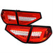 Spec-D Optic Style Sequential LED Tail Lights Chrome Housing w/ Red Lens and Red Bar 2008-2014 WRX Hatchback / 2008-2014 STI Hatchback - LT-WRX085RLED-SQ-TM - Subimods.com