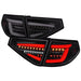 Spec-D Optic Style Sequential LED Tail Lights Gloss Black Housing w/ Smoke Lens and White Bar 2008-2014 WRX Hatchback / 2008-2014 STI Hatchback - LT-WRX085BBLED-SQ-TM - Subimods.com