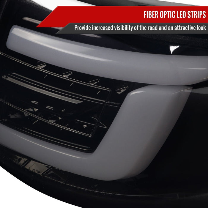 Spec-D Optic Style Sequential LED Tail Lights Gloss Black Housing w/ Smoke Lens and White Bar 2008-2014 WRX Hatchback / 2008-2014 STI Hatchback - LT-WRX085BBLED-SQ-TM - Subimods.com