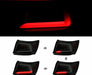 Spec-D Optic Style Sequential LED Tail Lights Gloss Black Housing w/ Smoke Lens and White Bar 2008-2014 WRX Sedan / 2011-2014 STI Sedan - LT-WRX084BBLED-SQ-TM - Subimods.com