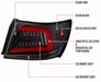 Spec-D Optic Style Sequential LED Tail Lights Gloss Black Housing w/ Clear Lens and Red Bar 2008-2014 WRX Sedan / 2011-2014 STI Sedan - LT-WRX084BKLED-SQ-TM - Subimods.com