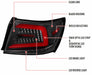 Spec-D Optic Style Sequential LED Tail Lights Matte Black Housing w/ Clear Lens and Red Bar 2008-2014 WRX Sedan / 2011-2014 STI Sedan - LT-WRX084JRLED-SQ-TM - Subimods.com