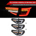 Spec-D Optic Style Sequential LED Tail Lights Matte Black Housing w/ Clear Lens and White Bar 2008-2014 WRX Hatchback / 2008-2014 STI Hatchback - LT-WRX085JMLED-SQ-TM - Subimods.com