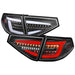 Spec-D Optic Style Sequential LED Tail Lights Matte Black Housing w/ Clear Lens and White Bar 2008-2014 WRX Hatchback / 2008-2014 STI Hatchback - LT-WRX085JMLED-SQ-TM - Subimods.com