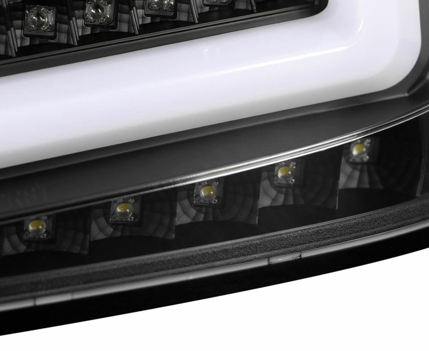 Spec-D Optic Style Sequential LED Tail Lights Matte Black Housing w/ Clear Lens and White Bar 2008-2014 WRX Sedan / 2011-2014 STI Sedan - LT-WRX084JMLED-SQ-TM - Subimods.com