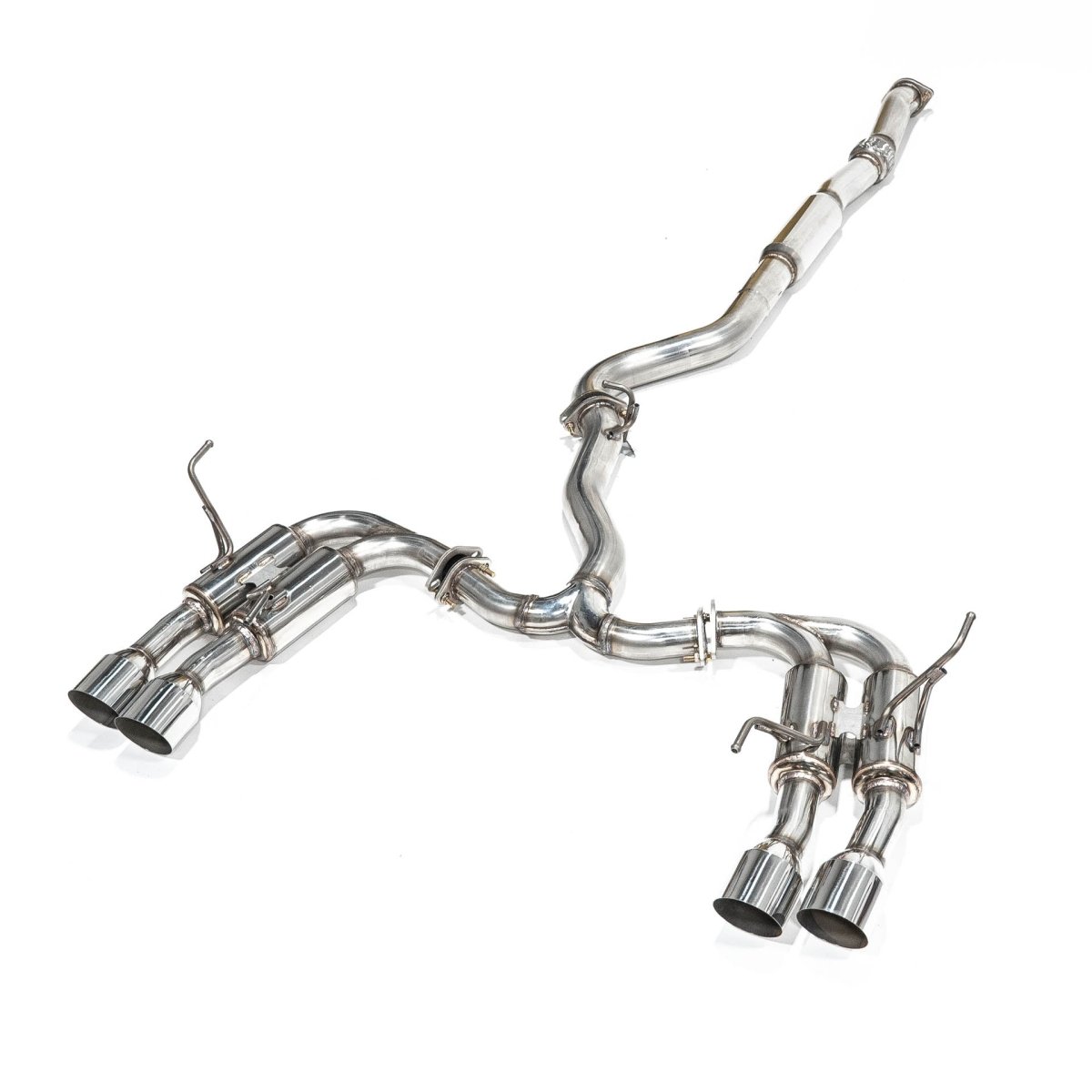 WRX S4,STI用(2015-2021)ステンレスデュアル出力マフラー Spec-D Stainless Steel Quad Tip Exhaust 2015-21 WRX STI — Subimods.com
