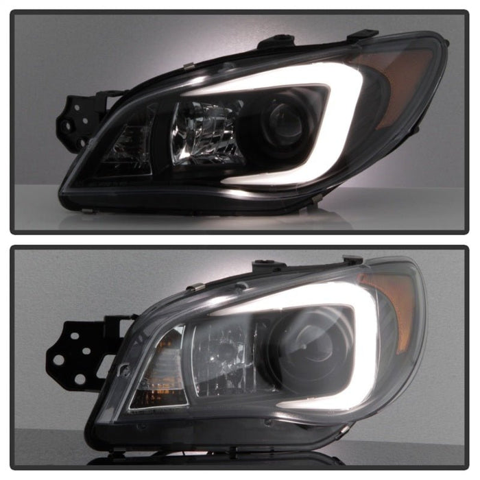 Spyder Black Projector Headlights w/ DRL Light Bar 2006-2007 WRX / 2006-2007 STI w/ Factory Halogen Only - 5083920 - Subimods.com