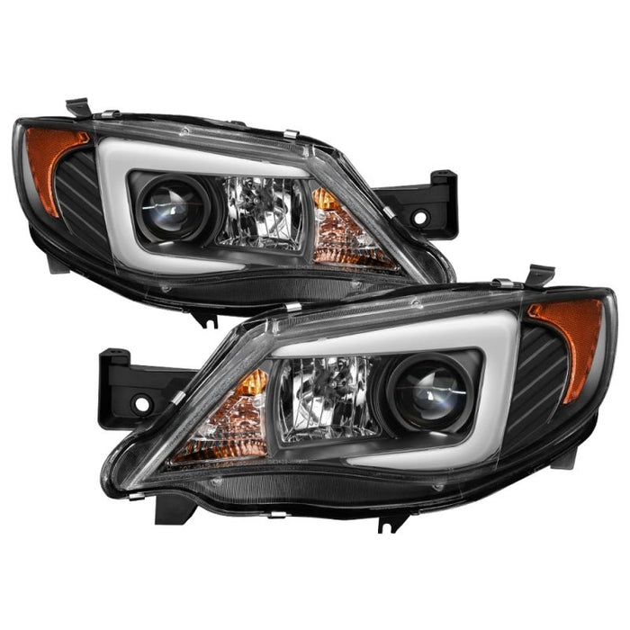 Spyder Black Projector Headlights w/ Light Bar 2008-2014 WRX Halogen Model Only - 5083944 - Subimods.com