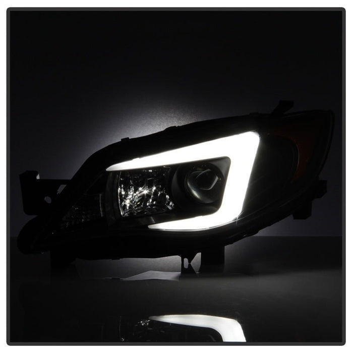 Spyder Black Projector Headlights w/ Light Bar 2008-2014 WRX Xenon / HID Model Only - 5083937 - Subimods.com