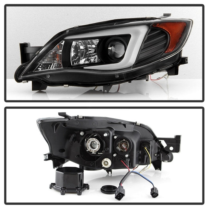 Spyder Black Projector Headlights w/ Light Bar 2008-2014 WRX Xenon / HID Model Only - 5083937 - Subimods.com