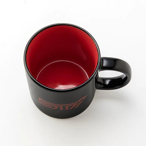 Subaru JDM Black Mug w/ Cherry Red STI Logo - STSG22100660 - Subimods.com