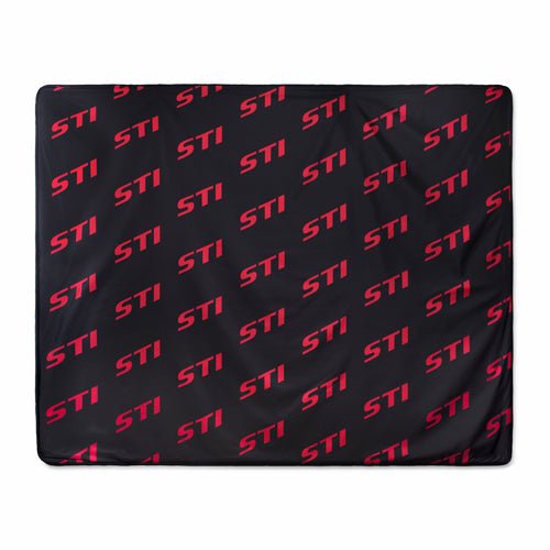 Subaru JDM STI Monogram Large Blanket Black w/ Red - STSG23100270 - Subimods.com