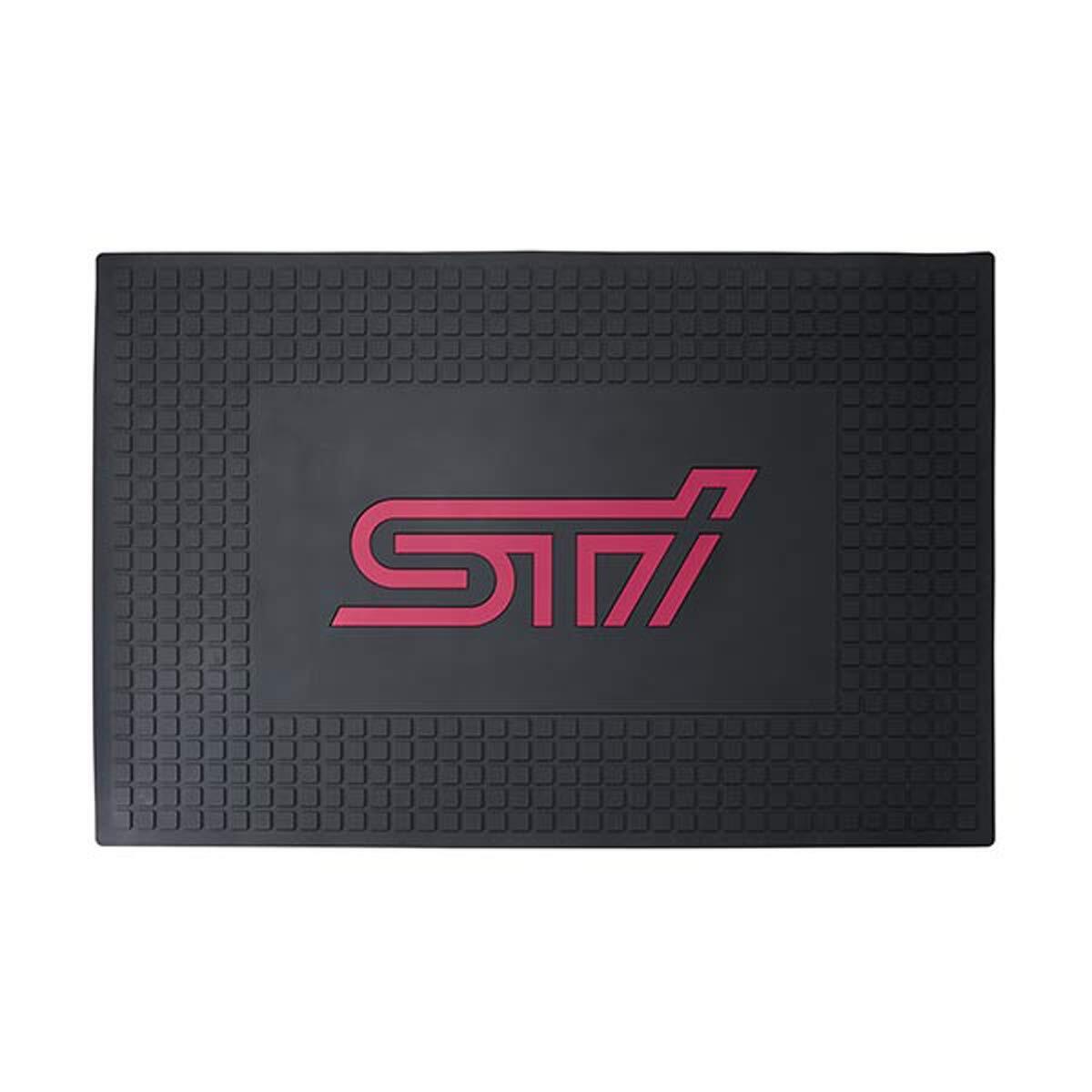 Subaru JDM STI Rubber Mat Black with Red Accent for WRX STI