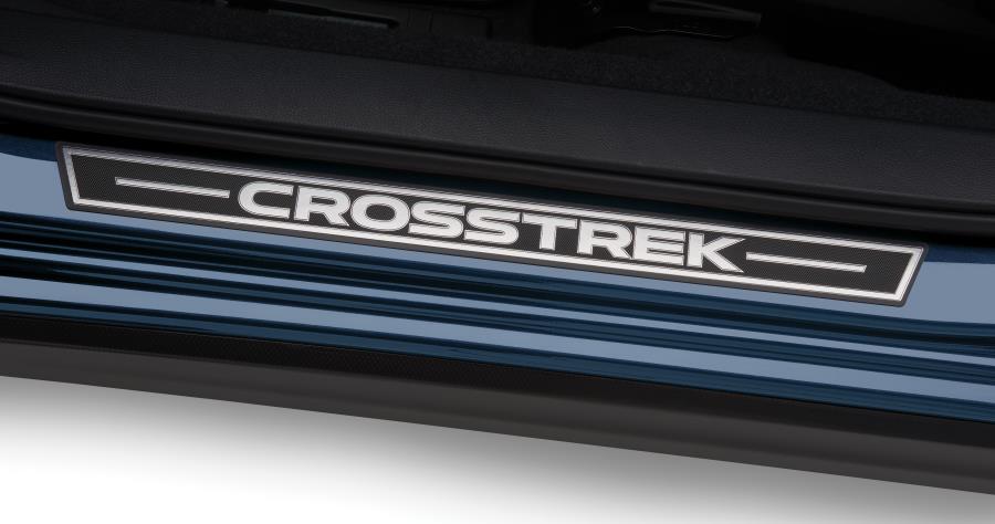 Subaru OEM Crosstrek Logo Door Sill Plates 2018-2023 — Subimods.com