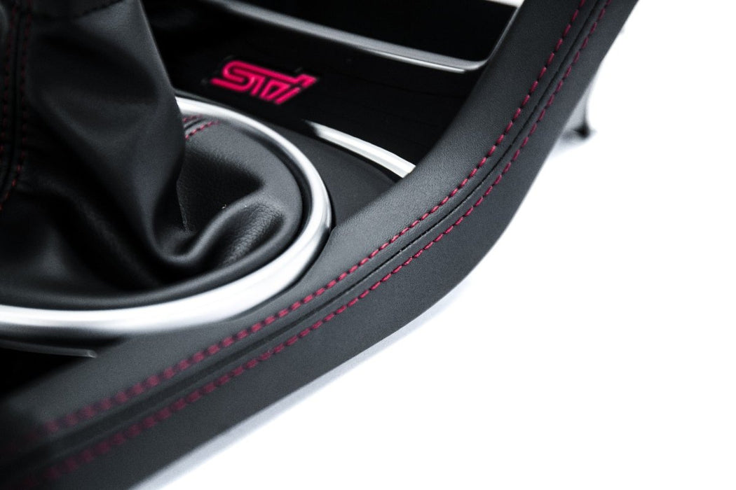 Subaru OEM Gear Shifter Bezel Black w/ Red Stitching 2015-2021 STI - 92169VA000 - Subimods.com