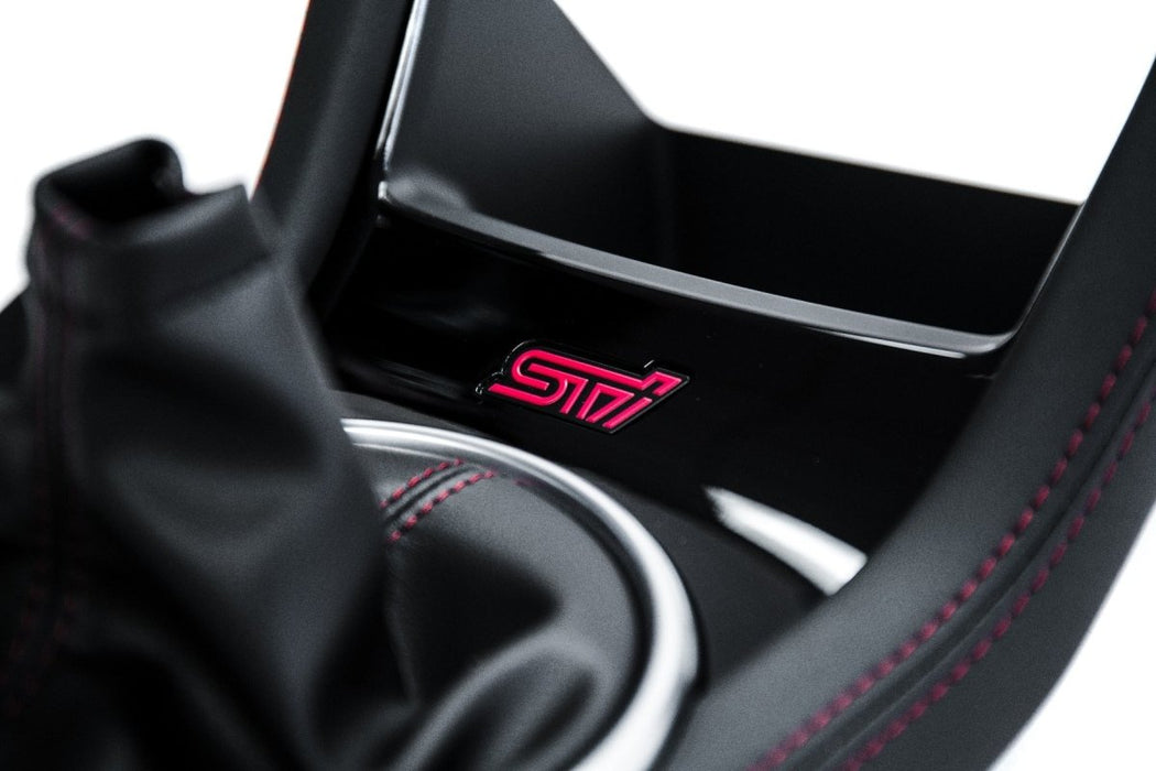 Subaru OEM Gear Shifter Bezel Black w/ Red Stitching 2015-2021 STI - 92169VA000 - Subimods.com