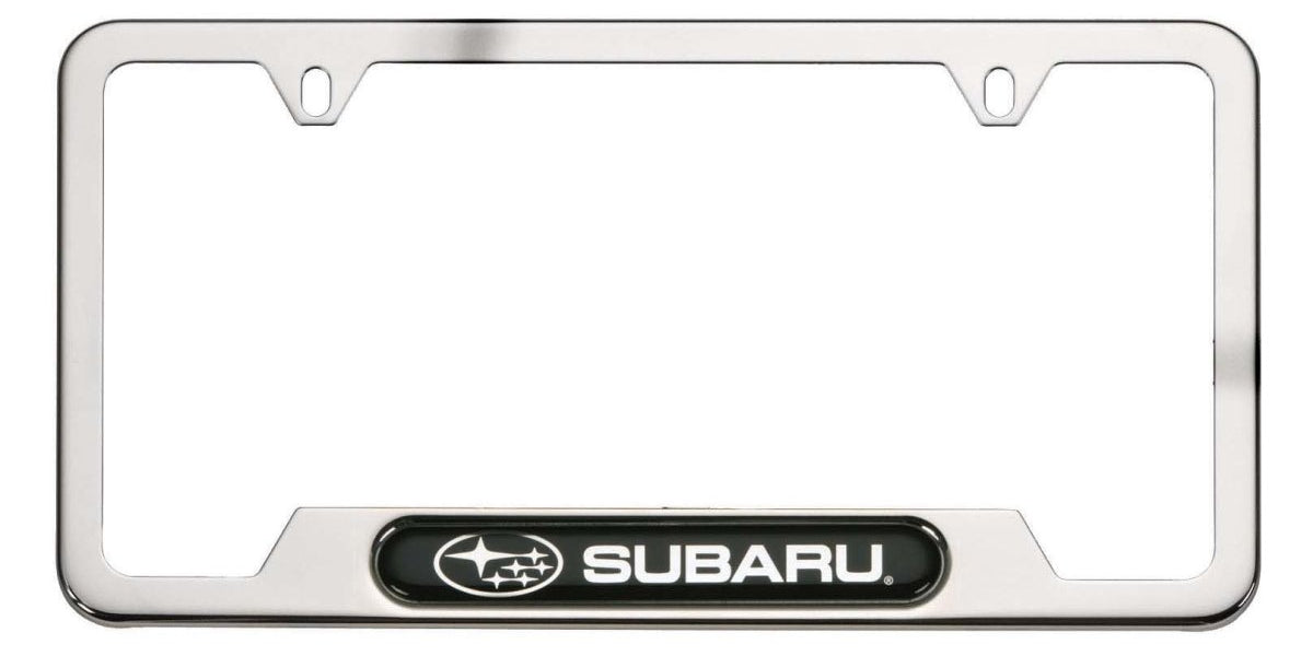 Subaru OEM License Plate Frame Stainless Steel Polished w/ SUBARU Logo ...