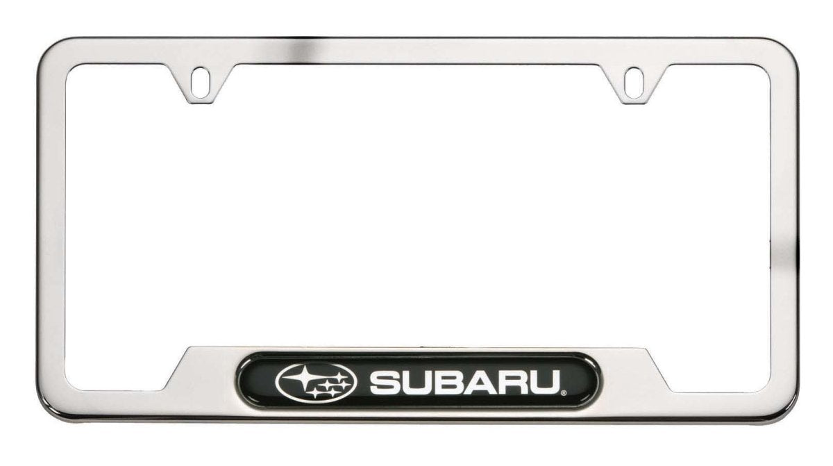 Subaru OEM License Plate Frame Stainless Steel SUBARU Logo - SOA342L127 - Subimods.com