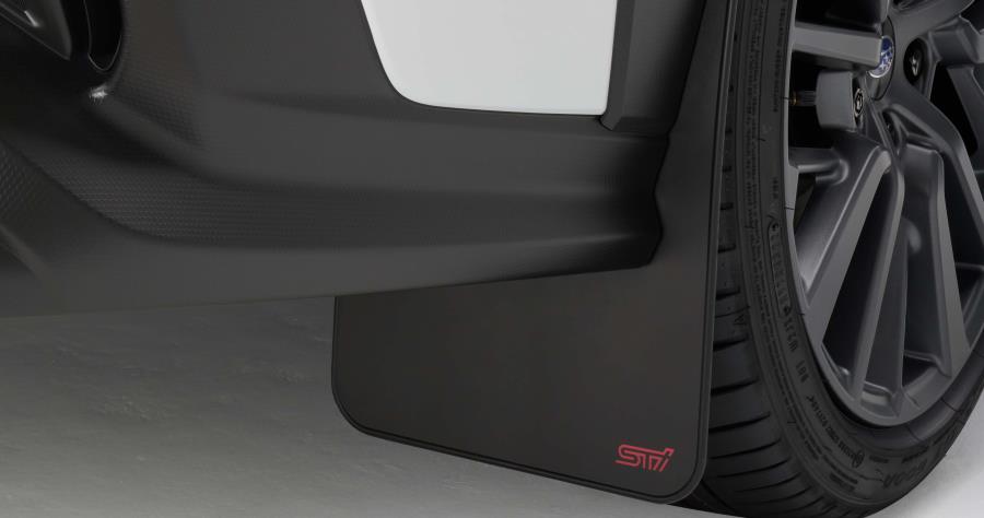 Subaru OEM Mudflap Set Black w/ Cherry Red STI Logo 2022-2023 WRX - J101SVC200 - Subimods.com