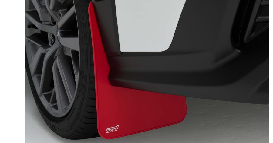 Subaru OEM Mudflap Set Red w/ White STI Logo 2022-2024 WRX - J101SVC300 - Subimods.com