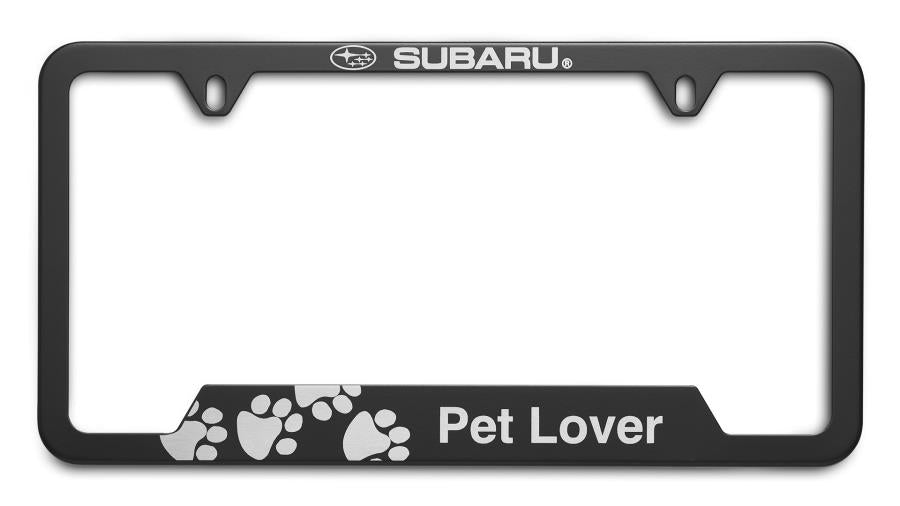 Subaru OEM Pet Lover License Plate Frame Matte Black 2007-2021 WRX / 2007-2021 STI / 2009-2021 Forester / 2018-2021 Crosstrek - SOA342L165 - Subimods.com