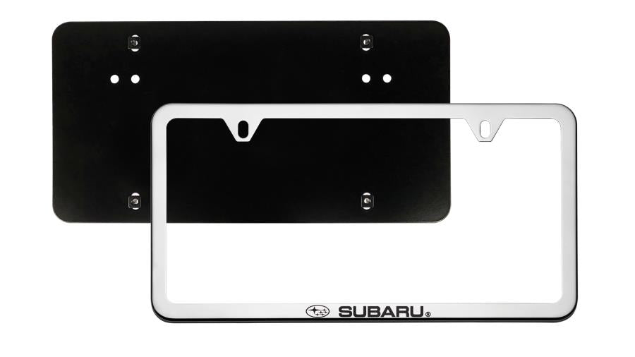 Subaroo Plate Subaru OEM Slim Line License Plate Frame Stainless Steel — Subimods.com