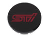 Subaru OEM STI Center Cap Black w/ Cherry Red STI Logo 2015-2023 WRX / 2015-2021 STI / 2015-2023 BRZ - 28821FE141 - Subimods.com