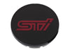 Subaru OEM STI Center Cap Black w/ Cherry Red STI Logo 2015-2024 WRX / 2015-2021 STI / 2015-2024 BRZ - 28821FE141 - Subimods.com