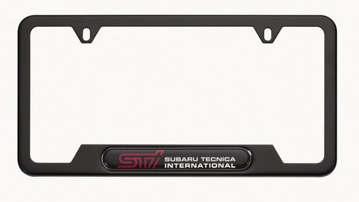 Subaru OEM STI License Plate Frame Stainless Steel Matte Black 2007-2021 WRX / 2007-2021 STI / 2009-2021 Forester / 2018-2021 Crosstrek - SOA342L126 - Subimods.com