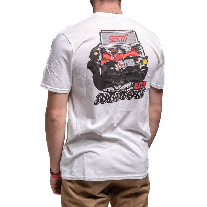 Subimods Official Engine Series EJ25 Style Shirt White - SM-1027-S - Subimods.com