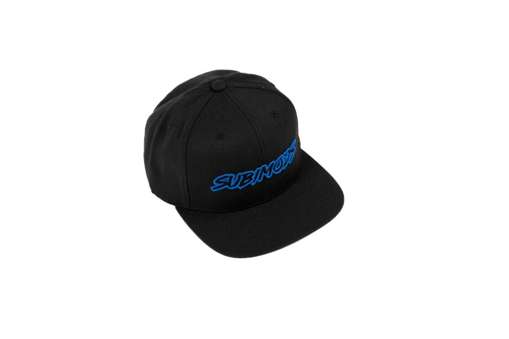 Subimods Outline Style Logo Snapback Hat Black w/ Blue Logo - SM-2125 - Subimods.com