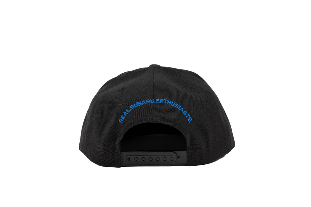 Subimods Outline Style Logo Snapback Hat Black w/ Blue Logo - SM-2125 - Subimods.com