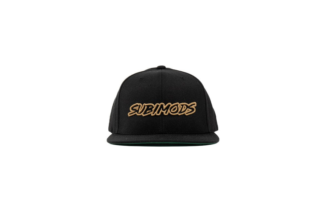 Subimods Official Outline Style Logo Snapback Hat Black w/ Bronze Logo - SM-2127 - Subimods.com