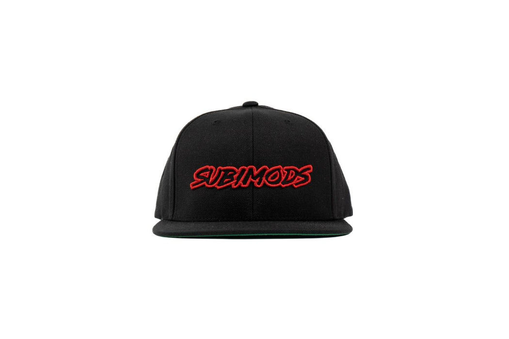 Subimods Official Outline Style Logo Snapback Hat Black w/ Red Logo - SM-2128 - Subimods.com