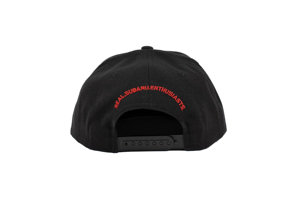 Subimods Official Outline Style Logo Snapback Hat Black w/ Red Logo - SM-2128 - Subimods.com