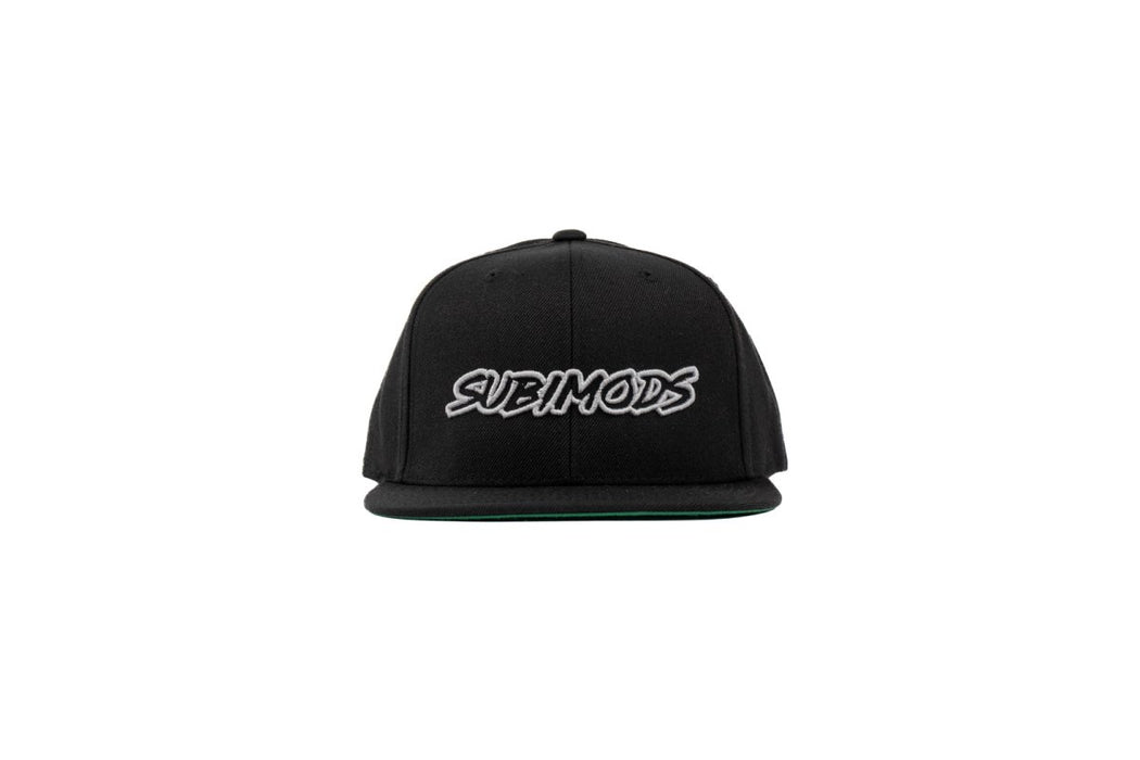 Subimods Official Outline Style Logo Snapback Hat Black w/ Silver Logo - SM-2124 - Subimods.com