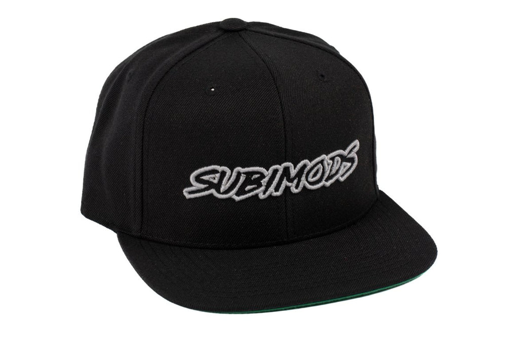 Subimods Outline Style Logo Snapback Hat Black w/ Silver Logo - SM-2124 - Subimods.com
