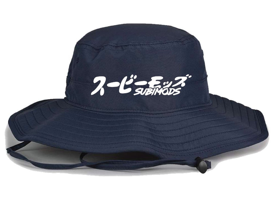 Subimods Overseas Style Logo Bucket Hat Navy w/ White Logo - SM-2134 - Subimods.com