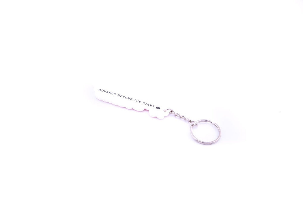 Subimods Official Overseas Style Logo White Keychain w/ Cherry Blossom Logo - SM-2084 - Subimods.com