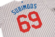 Subimods Official Sports Series Baseball Jersey Cream w/ Black Pinstripe and Blue and Red Accents - SM-2097-S - Subimods.com