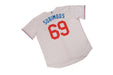 Subimods Official Sports Series Baseball Jersey Cream w/ Black Pinstripe and Blue and Red Accents - SM-2097-S - Subimods.com