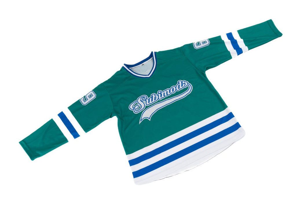 Subimods Sports Series Hockey Jersey Green w/ White and Royal Accents - SM-2095-S - Subimods.com